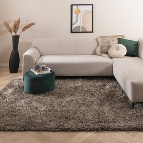 Tapis shaggy rond - Grace Gris