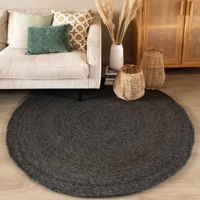 Tapis en laine rond - Wise Anthracite