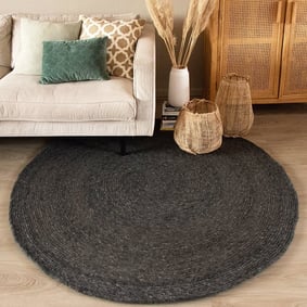 Tapis en laine rond - Wise Anthracite No. 614