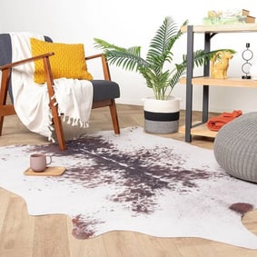 Tapis Peau de vache - Bovine Blanc/Brun Foncé