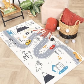 Tapis de Couloir vintage - Dex Road Bleu