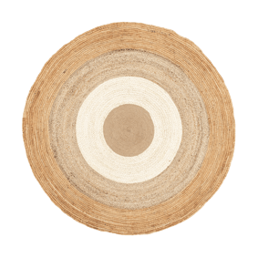 Tapis rond en jute - Mirai Border Blanc/Naturel - product