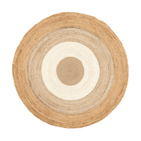 Tapis rond en jute - Mirai Border Blanc/Naturel - sfeer