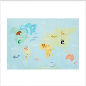 Tapis pour enfants - Globe Bleu Clair - product