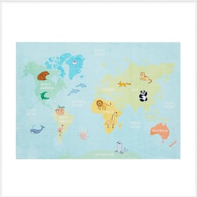 Tapis enfant - Globe Bleu Clair - sfeer