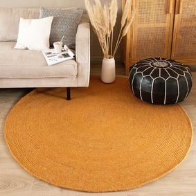 Tapis en laine rond - Wise Jaune