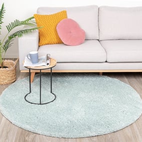 Tapis rond à poils longs - Lofty Bleu Clair