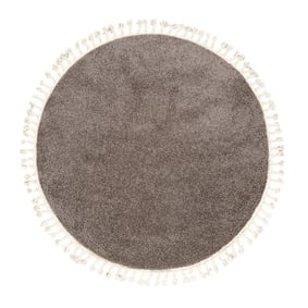 Tapis rond à poils longs - Lofty Fringe Taupe - product