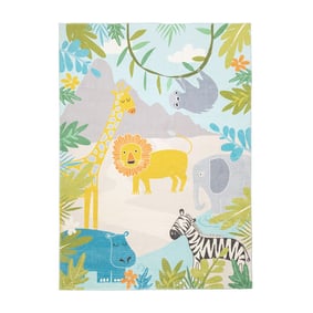 Tapis enfant - Jungle Lion Multicolore - sfeer