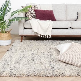 Tapis en laine à poils longs - Royal Crème/Gris Mélangé