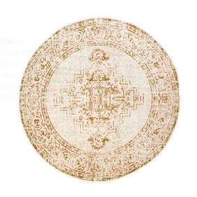 Tapis vintage rond - Spring Ethnic Crème/Terracotta - product