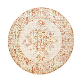 Tapis rond vintage - Spring Ethnic Crème/Terracotta - sfeer
