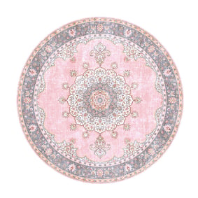 Tapis rond vintage - Lily Medallion Rose - sfeer