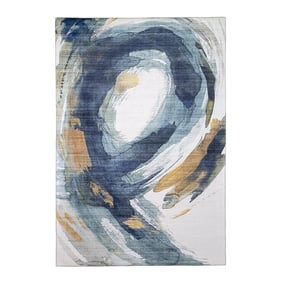 Tapis moderne - Strong Brush Bleu/Jaune - sfeer