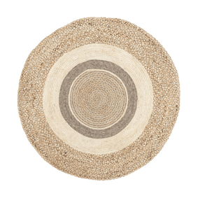 Tapis rond en jute - Mirai Border Blanc/Mélange - product