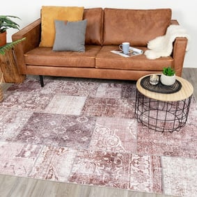 Tapis patchwork - Lago Rouge/Rose
