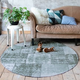 Tapis patchwork rond - Dreams Vert