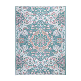 Tapis d'extérieur bohème - Vedra Medallion Bleu - sfeer