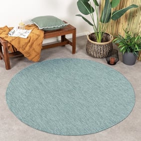 Tapis d'extérieur rond - Costa Turquoise