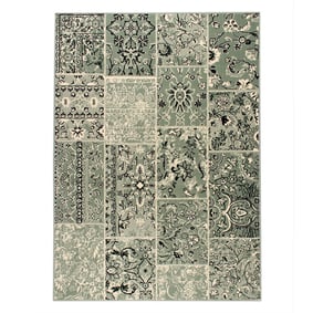 Tapis vintage - Wonder Patchwork Vert/Noir - product