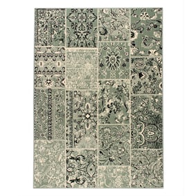 Tapis vintage - Wonder Patchwork Vert/Noir - sfeer