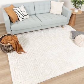 Tapis moderne intérieur et extérieur - Lova Maze Crème
