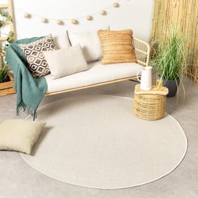 Tapis d'extérieur rond - Malta Melange Crème