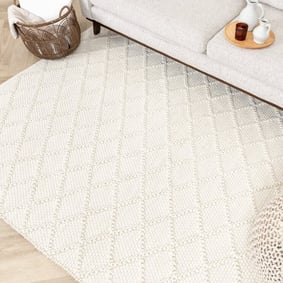 Tapis tissé en laine - Knit Crème