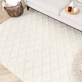 Tapis en laine tressée - Knit Crème