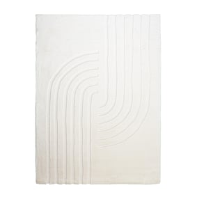 Tapis doux à poils longs - Carvy Curves Crème - sfeer