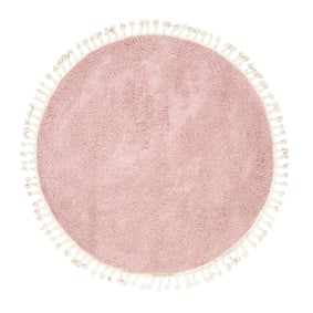 Tapis rond à poils longs - Lofty Fringe Rose - sfeer