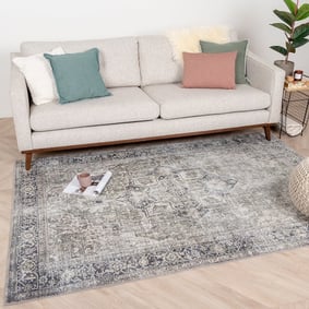 Tapis vintage - Lugan Vert/Gris