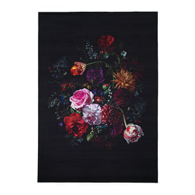 Tapis à fleurs - Florine Noir/Rose - sfeer