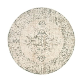 Tapis rond vintage - Spring Ethnic Crème/Vert - sfeer