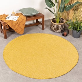Tapis d'extérieur rond - Costa Jaune Ocre