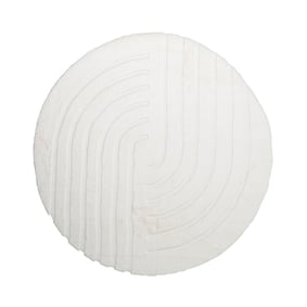 Tapis rond à poils longs - Carvy Curves Crème - sfeer