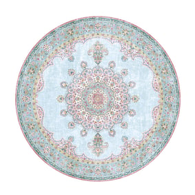 Tapis rond vintage - Lily Medallion Bleu Clair - sfeer