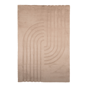 Tapis doux à poils longs - Carvy Curves Taupe - product