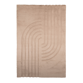 Tapis doux à poils longs - Carvy Curves Taupe - sfeer