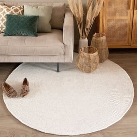 Tapis en laine rond - Wise Blanc