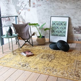 Tapis vintage - Wonder Jaune/Noir