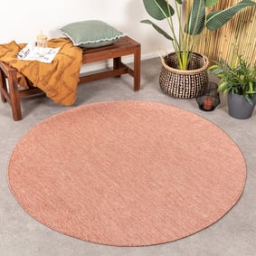 Tapis d'extérieur rond - Costa Terracotta