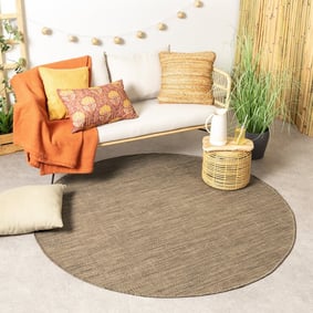 Tapis d'extérieur rond - Malta Melange Naturel