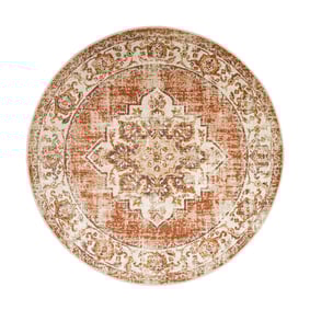 Tapis vintage rond - Spring Medaillon Terra/Crème - product