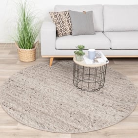 Tapis en laine rond - Feline Marron/Mélangé