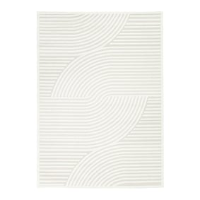 Tapis d'intérieur et d'extérieur moderne - Nori Curves Blanc - sfeer