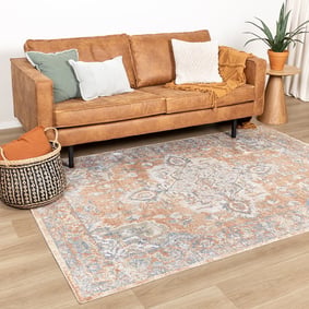 Tapis lavable - Nova Medallion Terracotta