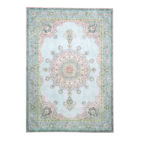 Tapis vintage - Lily Medaillon Bleu Clair - product