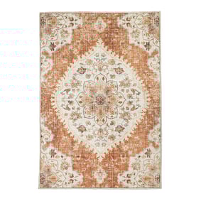 Tapis ovale à poils longs - Santo Mandala Terracotta - product