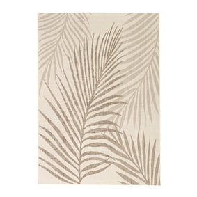 Tapis d'extérieur en jute - Nomad Leaves Crème - product